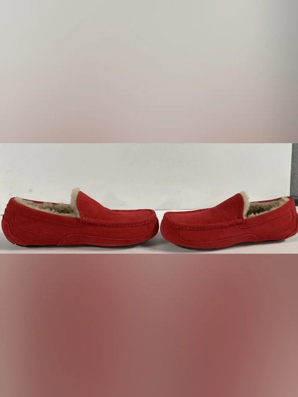 UGG Men's Ascot Moccasin Suede 'Samba Red' Slip Ons Size 11 NWOT